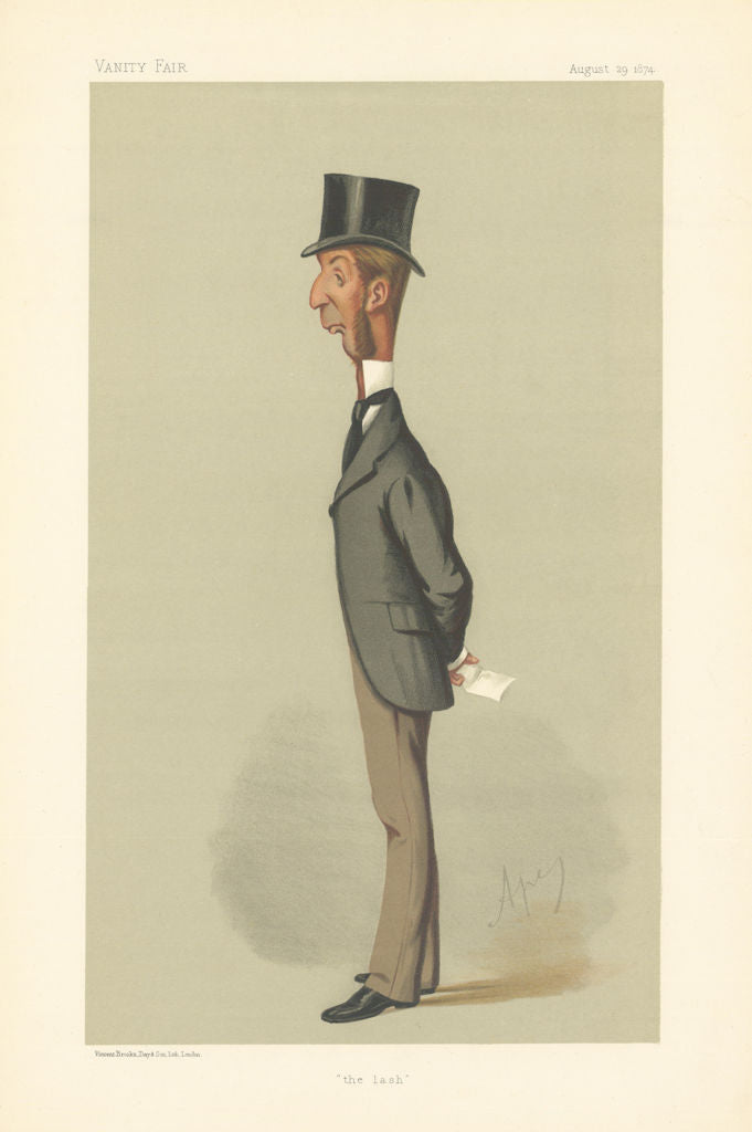 VANITY FAIR SPY CARTOON Rowland Winn 'the lash' Lincolnshire. By Ape 1874